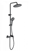 Wonzon & Woghand Душевая стойка: смеситель, верхний и ручной душ, шланг, держ, цвет: черный матовый WW-B3517-MB