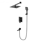 Wonzon & Woghand Cube 2.0 Душевой комплект встр: смеситель, верхний и ручной душ, цвет: черный мат. WW-88087068-MB
