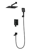 Wonzon & Woghand Edge Душевой комплект встр: смеситель, верхний душ, шланг, цвет: черный матовый WW-88939003-MB