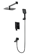 Wonzon & Woghand Fit Душевой комплект встр: смеситель, верхний душ, шланг, цвет: черный матовый WW-88939009A-MB