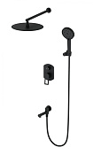 Wonzon & Woghand Frame Душевой комплект встр: смеситель, верхний душ, шланг, цвет: черный матовый WW-88939010-MB