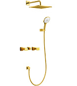 Wonzon & Woghand Shakespeare Душевой комплект встр: смеситель, верхний душ, цвет: тёмное золото WW-654701-DG