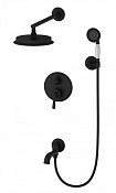 Wonzon & Woghand Steam Душевой комплект встр: смеситель, верхний душ, шланг, цвет: черный матовый WW-88939008-MB