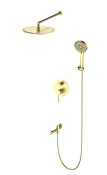 Wonzon & Woghand Stick Душевой комплект встр: смеситель, верхний душ, шланг,  цвет: брашир. золото WW-88939017-BG