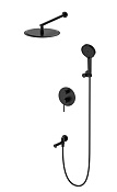 Wonzon & Woghand Stick Душевой комплект встр: смеситель, верхний душ, шланг, цвет: черный матовый WW-88939017-MB