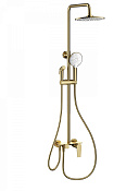 Wonzon & Woghand Душевая стойка: смеситель, верхний и ручной душ, шланг, цвет: брашированное золото WW-A30874-BG