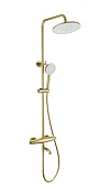 Wonzon & Woghand Capsule Душевая стойка: термостат, верхний и ручной душ, цвет: брашированное золото WW-B3031-A1-BG