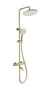 Wonzon & Woghand Capsule Душевая стойка: термостат, верхний и ручной душ, цвет: брашированное золото WW-B3031-A2-BG