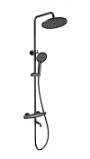 Wonzon & Woghand Capsule Душевая стойка: термостат, верхний и ручной душ, шланг, цвет: темный графит WW-B3031-A2-BGG