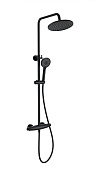 Wonzon & Woghand Capsule Душевая стойка: термостат, верхний и ручной душ шланг, цвет: черный матовый WW-B3031-A-MB