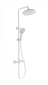 Wonzon & Woghand Inn Душевая стойка: термостат, верхний и ручной душ, шланг, цвет: белый матовый WW-B3013-T1-MW
