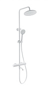 Wonzon & Woghand Inn Душевая стойка: термостат, верхний и ручной душ, шланг, цвет: белый матовый WW-A3006-T1-MW