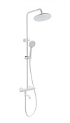 Wonzon & Woghand Inn Душевая стойка: термостат, верхний и ручной душ, шланг, цвет: белый матовый WW-B3047-A1-MW