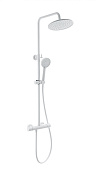 Wonzon & Woghand Inn Душевая стойка: термостат, верхний и ручной душ, шланг, цвет: белый матовый WW-B3047-A-MW