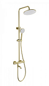 Wonzon & Woghand Inn Душевая стойка: термостат, верхний и ручной душ, шланг, цвет: брашир. золото WW-B3047-A1-BG