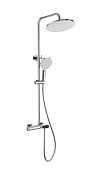 Wonzon & Woghand Muse Душевая стойка: термостат, верхний и ручной душ, шланг, держатель, цвет: хром WW-B2091-A-CR