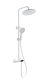 Wonzon & Woghand Muse Душевая стойка: термостат, верхний и ручной душ, шланг, цвет: белый матовый WW-B2091-A-MW