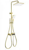 Wonzon & Woghand Muse Душевая стойка: термостат, верхний, ручной и гигиен. душ, цвет: брашир. золото WW-B3112-BG