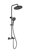 Wonzon & Woghand Muse Душевая стойка: термостат, верхний и ручной душ, шланг, цвет: темный графит WW-B2091-A-BGG