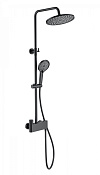 Wonzon & Woghand Muse Душевая стойка: термостат, верхний и ручной душ, шланг, цвет: черный матовый WW-B3110-MB