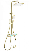 Wonzon & Woghand Muse Душевая стойка: термостат, верхний, ручной и гигиен. душ, цвет: брашир. золото WW-B4174-BG