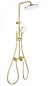Wonzon & Woghand Muse Душевая стойка: термостат, верхний и ручной душ, шланг, цвет: брашир. золото WW-B4113-BG