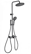 Wonzon & Woghand Muse Душевая стойка: термостат, верхний и ручной душ, шланг, цвет: темный графит WW-B4113-BGG