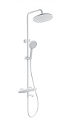 Wonzon & Woghand Neo Душевая стойка: термостат, верхний и ручной душ, шланг, цвет: белый матовый WW-B3035-A2-MW