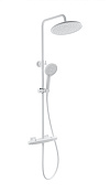 Wonzon & Woghand Neo Душевая стойка: термостат, верхний и ручной душ, шланг, цвет: белый матовый WW-B3045-A-MW