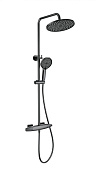 Wonzon & Woghand Neo Душевая стойка: термостат, верхний и ручной душ, шланг, цвет: темный графит WW-B3035-A1-BGG