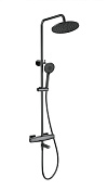 Wonzon & Woghand Neo Душевая стойка: термостат, верхний и ручной душ, шланг, цвет: темный графит WW-B3035-A3-BGG