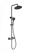 Wonzon & Woghand Neo Душевая стойка: термостат, верхний и ручной душ, шланг, цвет: темный графит WW-B3035-A-BGG