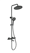 Wonzon & Woghand Neo Душевая стойка: термостат, верхний и ручной душ, шланг, цвет: темный графит WW-B3046-A1-BGG