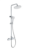 Wonzon & Woghand Душевая стойка: термостат, верхний и ручной душ, шланг, держатель, цвет: хром WW-C3017-A-CR