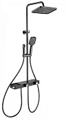 Wonzon & Woghand Душевая стойка: термостат, верхний, ручной и гигиенич. душ, цвет: темный графит WW-B4161-BGG