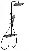 Wonzon & Woghand Душевая стойка: термостат, верхний, ручной и гигиеническ. душ, цвет: черный матовый WW-B4161-MB