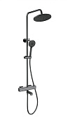 Wonzon & Woghand Stay Душевая стойка: термостат, верхний и ручной душ, шланг, цвет: темный графит WW-A3007-T1-BGG
