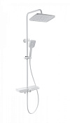 Wonzon & Woghand Душевая стойка: термостат, верхний и ручной душ, шланг, держат, цвет: белый матовый WW-B3098-A-MW
