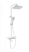 Wonzon & Woghand Душевая стойка: термостат, верхний и ручной душ, шланг, держат, цвет: белый матовый WW-B3099-A-MW