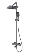 Wonzon & Woghand Душевая стойка: термостат, верхний и ручной душ, шланг, держат, цвет: темный графит WW-88739901-BGM