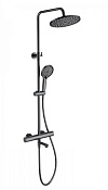 Wonzon & Woghand Душевая стойка: термостат, верхний и ручной душ, шланг, держат, цвет: темный графит WW-B3069-BGG