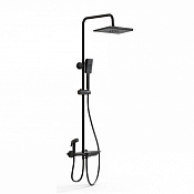 Wonzon & Woghand Душевая стойка: термостат, верхний, ручной и гигиеническ. душ, цвет: черный матовый WW-B3310-MB