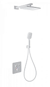 Wonzon & Woghand Душевой комплект встр: термостат, верхний душ, шланг, держат, цвет: белый матовый WW-B4003-MW