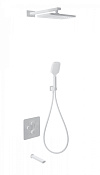 Wonzon & Woghand Душевой комплект встр: термостат, верхний душ, шланг, держат, цвет: белый матовый WW-B4005-MW