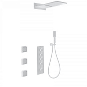 Wonzon & Woghand Душевой комплект встр: термостат, верхний душ, шланг, держат, цвет: белый матовый WW-D4100-MW