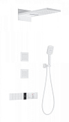 Wonzon & Woghand Душевой комплект встр: термостат, верхний душ, шланг, держат, цвет: белый матовый WW-D4538-A-MW