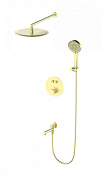 Wonzon & Woghand Душевой комплект встр: термостат, верхний душ, шланг, цвет: брашированное золото WW-88929010-BG
