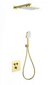 Wonzon & Woghand Душевой комплект встр: термостат, верхний душ, шланг, цвет: брашированное золото WW-B4003-BG