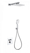 Wonzon & Woghand Душевой комплект встр: термостат, верхний и ручной душ, шланг, держат., цвет: хром WW-B4003-CR