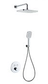 Wonzon & Woghand Душевой комплект встр: термостат, верхний и ручной душ, шланг, держат., цвет: хром WW-D2017-A-CR